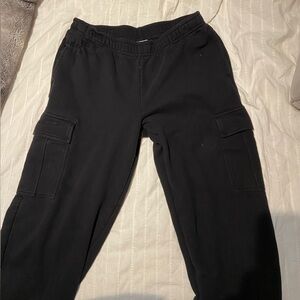 Aritzia TNA cozy mega cargo black sweats